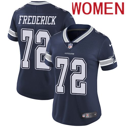 Women Dallas Cowboys 72 Travis Frederick Nike Navy Vapor Limited NFL Jersey